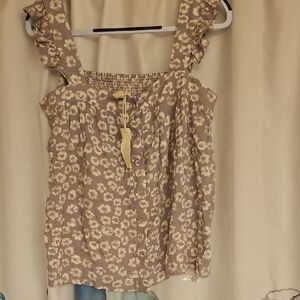 Hem & Thread Floral Button-Down Blouse